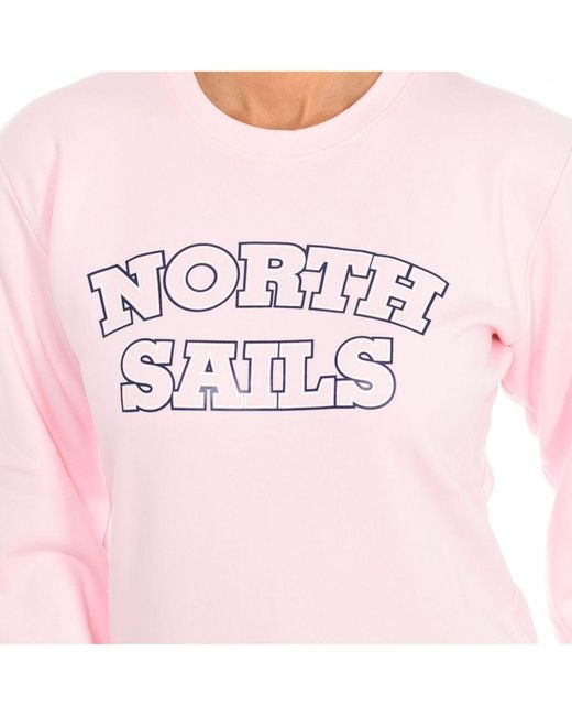 North Sails Pink Womenss Long-Sleeved Crew-Neck Sweatshirt 9024210