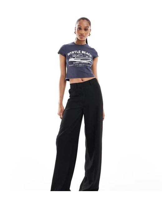 ASOS Blue Design Relaxed Dad Trousers With 5 Pocket Detail