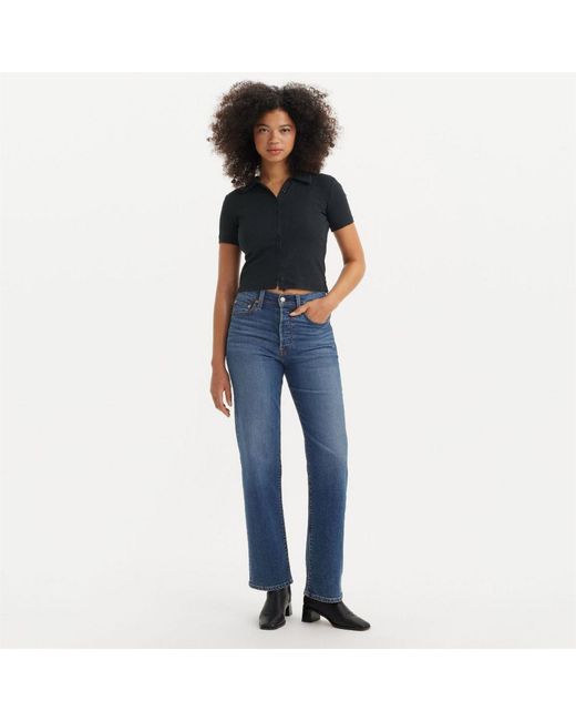 Levi's Blue Levi's Ribcage High Rise Straight Leg Jeans