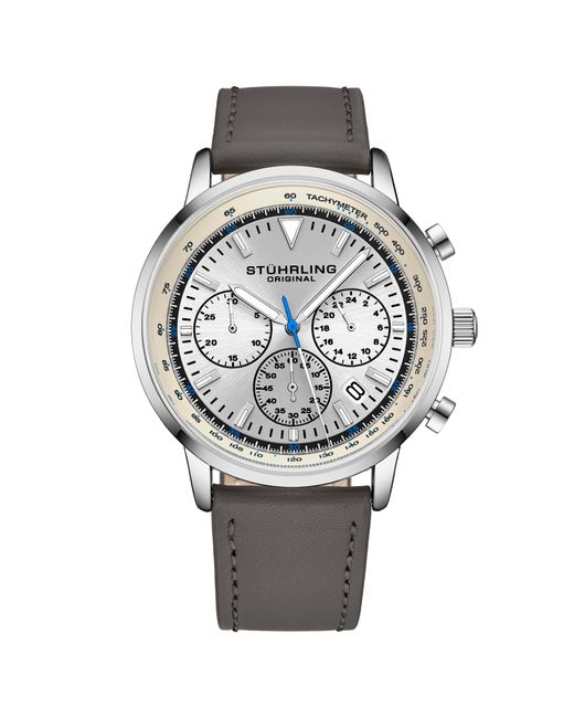 Stuhrling Gray Monaco Chronograph With Tachymeter Quartz 3986L 44Mm Watch for men