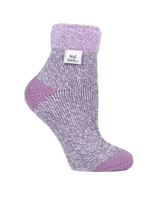 Heat Holders Purple Ladies Extra Fluffy Bed Socks For Lounging Around