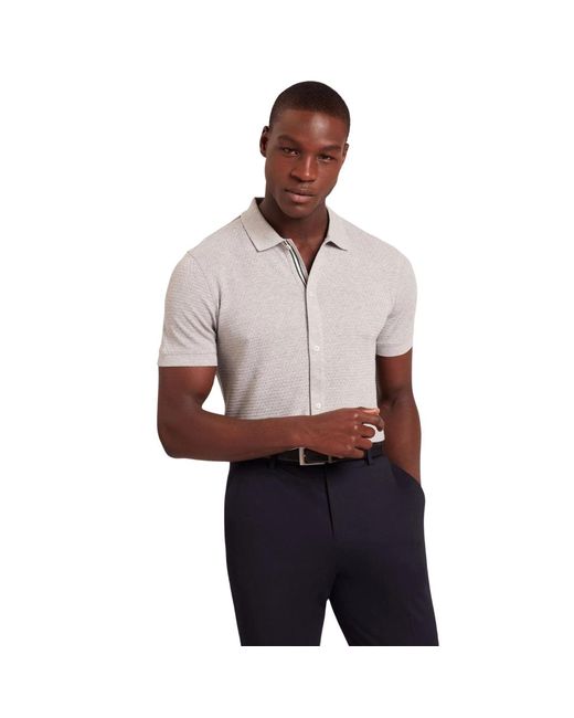 Ted Baker Gray Connyr Regular Button Through Shirt Cotton for men