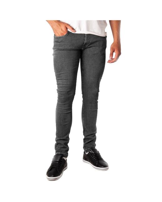 Soulstar Black Skinny Jeans Ripped Stretch for men