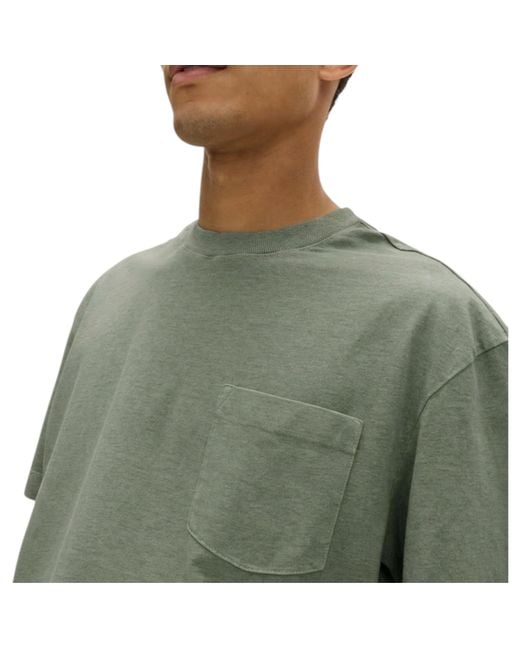 Marks & Spencer Green M&S T Shirts Relax Fit Short Sleeve Pure Cotton Garment Dyed Oversized Top for men