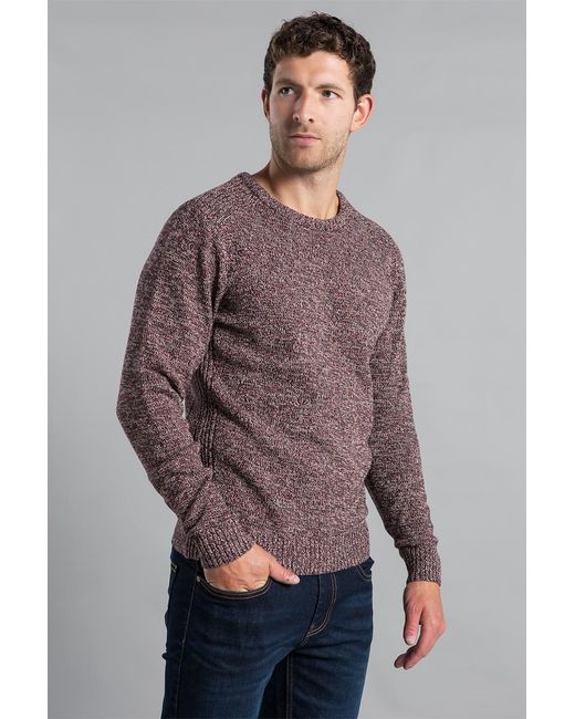 Kensington Eastside Gray Recycled Cotton Blend Crew Neck Twist Jumper for men