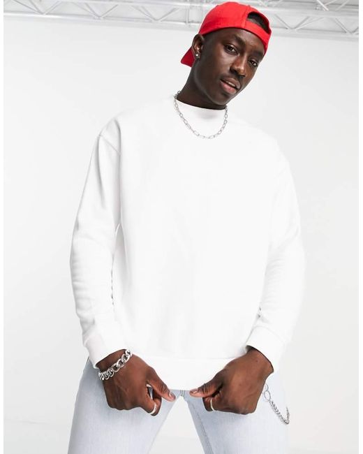 ASOS White Oversized Sweatshirt for men