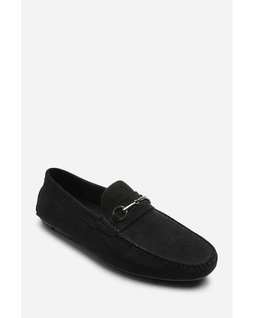 Where's That From Black Hudson Suede Slip On Buckle Loafer