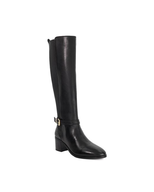 Dune Black Tilbys Mid Height Leather Knee High Boots