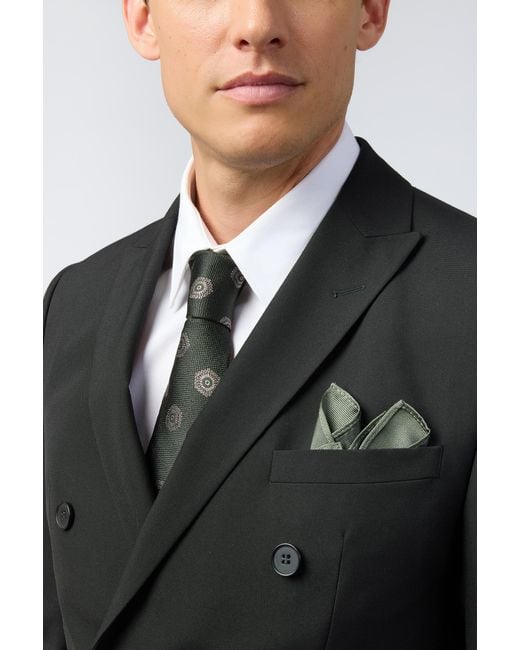 Alexandre Silver Label White Hexagon Medallion Tie for men
