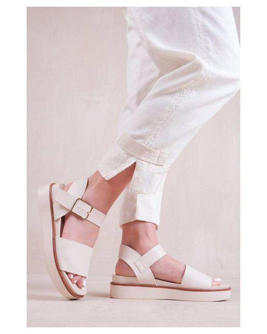 Where's That From Pink 'Phoenix' Wide Fit Classic Flat Sandals With Strap And Buckle Detail