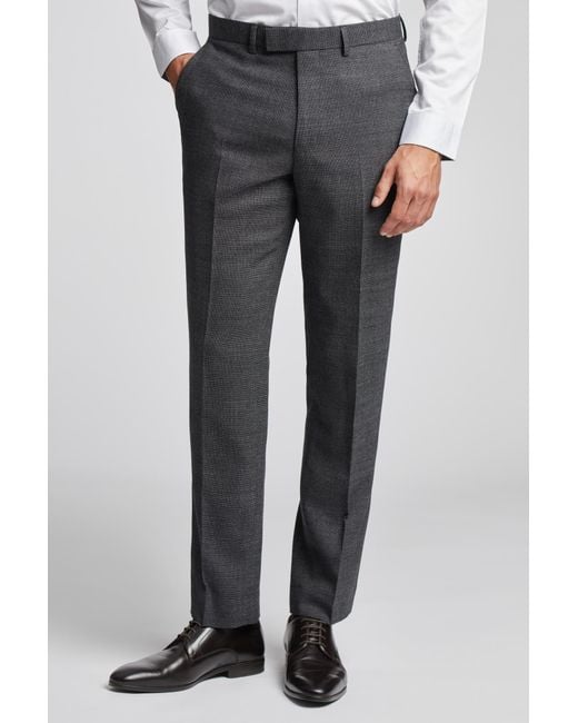 Ted Baker Gray Slim Fit Semi Plain Trousers for men