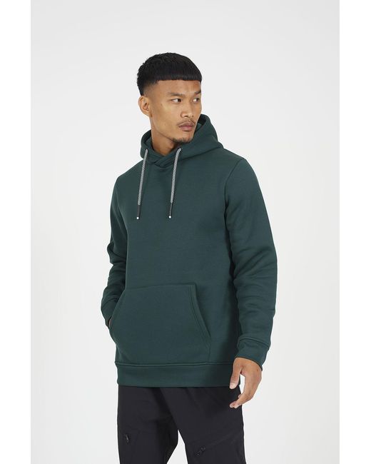 Brave Soul Green Hoodie With Crossover Neck for men