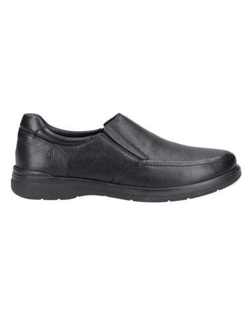 Hush Puppies Black Matthew Leather Slip-On Loafers for men