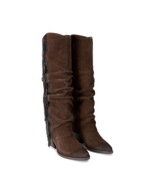 KG by Kurt Geiger Brown Suede Tempt Boots