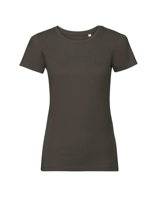 Russell Gray Ladies Organic Short-Sleeved T-Shirt (Dark) Cotton