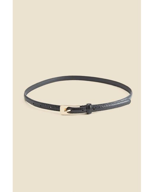Sosandar Natural Croc Leather Slim Waist Belt