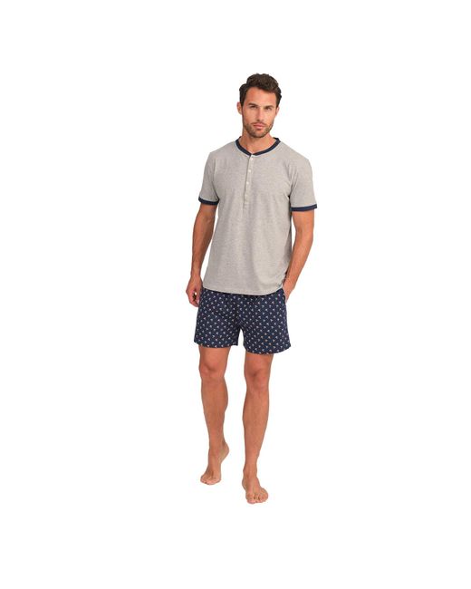 J&j Brothers Gray Jjbfh5301 Short Sleeve Pajamas for men
