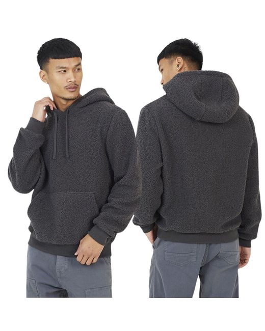 Brave Soul Blue Fleece Hoodie Long Sleeve Pullover Sweatshirt for men