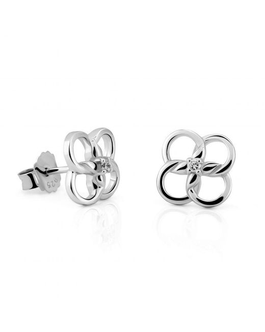 Orphelia Metallic 'Aida' 925 Sterling Stud Earrings