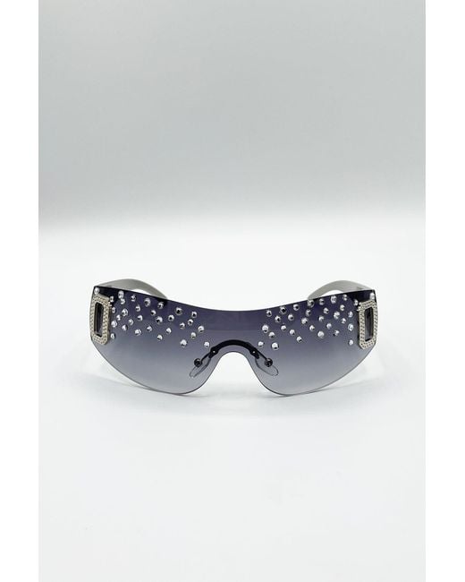 SVNX Blue Racer Diamante Sunglasses