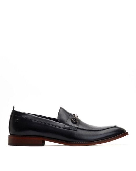 Base London Black Coda Waxy Loafers Leather for men
