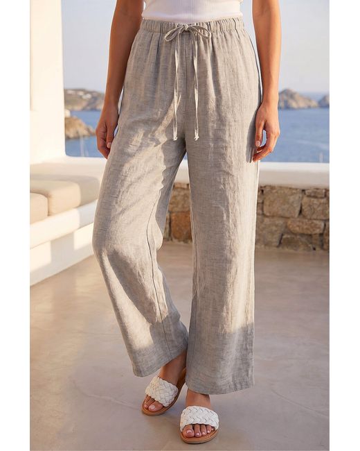 Roman Blue Petite Wide Leg Trouser