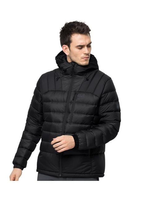 Jack Wolfskin Black North Climate Windproof Down Jacket for men