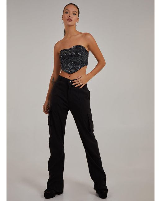 Pink Vanilla Blue Sequin Corset Top