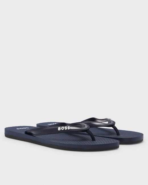 Boss Blue Tracy Thong Flip Flops for men