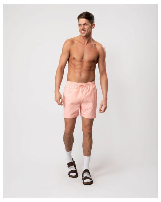 Calvin Klein Pink Core Logo Tape Medium Drawstring Swimshorts for men
