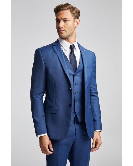 Ted Baker Blue Slim Fit Sharkskin Jacket for men