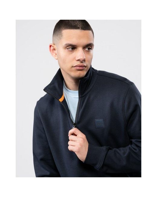 Boss Blue Zetrust 1/4 Zip Sweatshirt for men