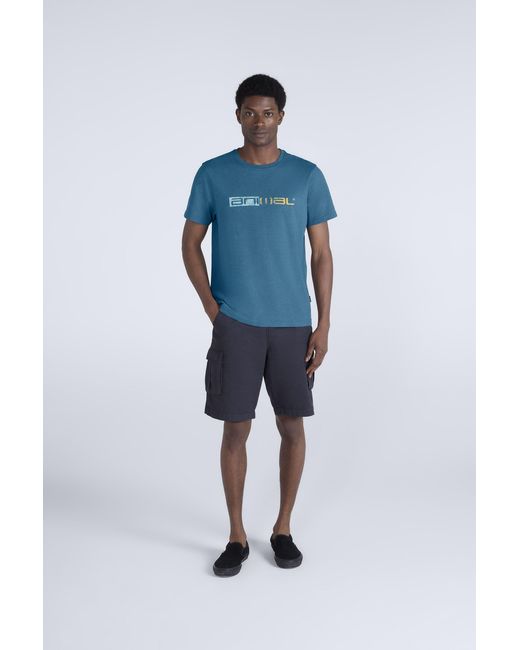 Mountain Warehouse Blue 'Jacob' Cotton T-Shirt Comfy Beach Summer Casual Tee for men