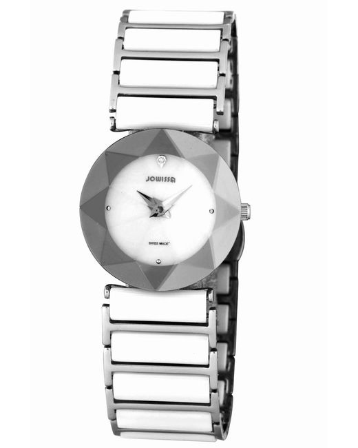 JOWISSA Black Facet 'Smother Of Pearl Watch