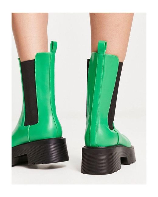 Raid Green Delphine Chunky Ankle Boots