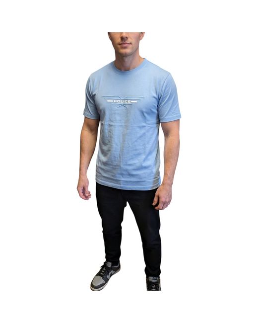 Tommy Hilfiger Blue 895 Police Pure 19 A T Shirts Crew Neck Short Sleeve Casual Summer Tee for men