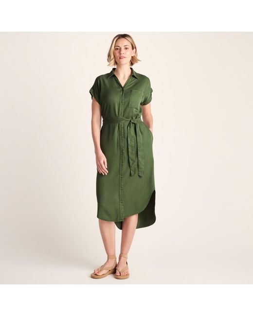 TOG24 Green Lenira Luxurious Tencel Lyocell Shirt Dress