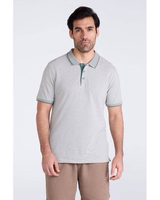 Mountain Warehouse White 'Dawnay Pique' Slub Textured Polo Shirt Comfy Casual T-Shirt Cotton for men