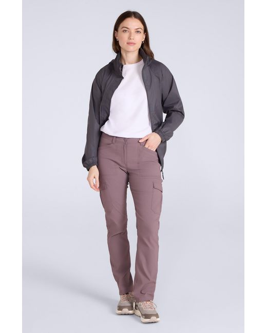 Mountain Warehouse Purple 'Conniston' Cargo Trousers Quick Dry Stretchy Camping Hiking Pants Polyamide