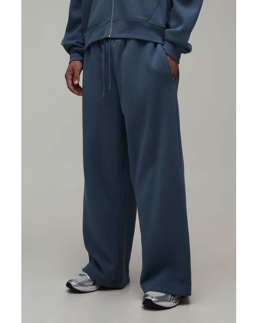 BoohooMAN Blue Essential Wide Leg Jogger for men
