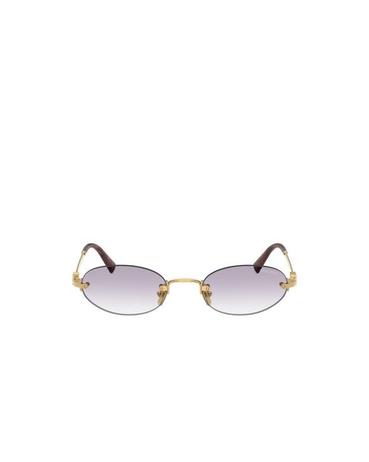 Miu Miu White Sunglasses Gradient/ Metal