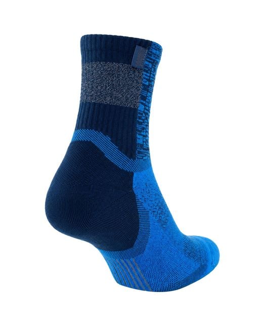 Under Armour Blue 1-Pack Dry Run Crew Socks for men