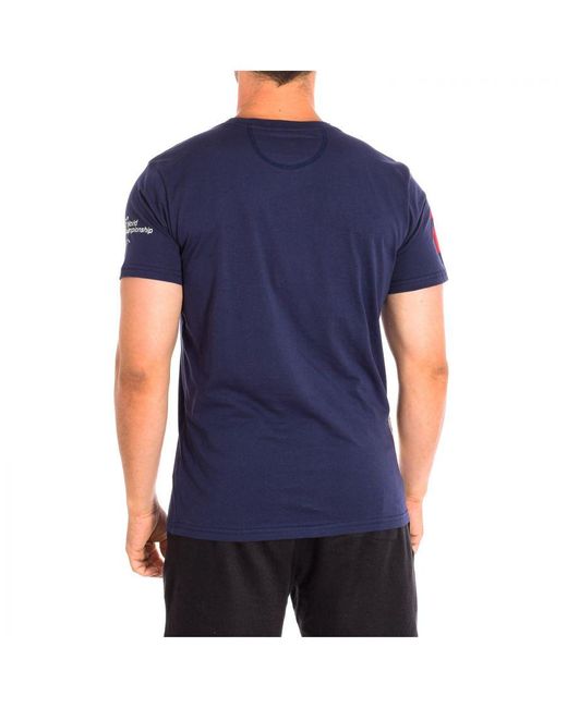 La Martina T-shirt Met Korte Mouwen Rmr316-js206 in het Blue voor heren