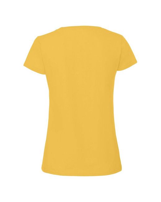 Fruit Of The Loom Yellow Ladies Ringspun Premium T-Shirt (Sunflower)