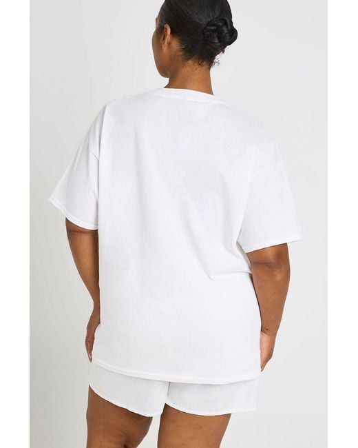 Boohoo White Plus Valencia Printed T Shirt
