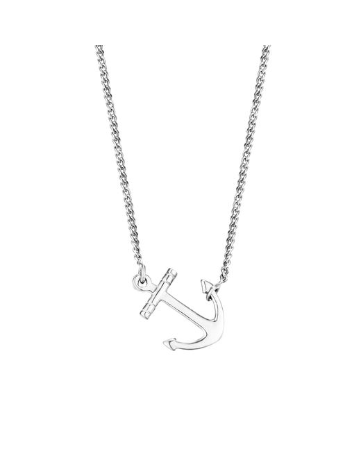 The Jewellery Stockroom Metallic Sterling Sideways Anchor Necklace