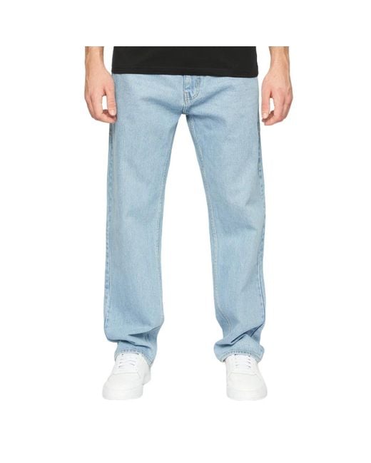 Crosshatch Blue Tillman Stone Wash Baggy Jeans (Light) for men