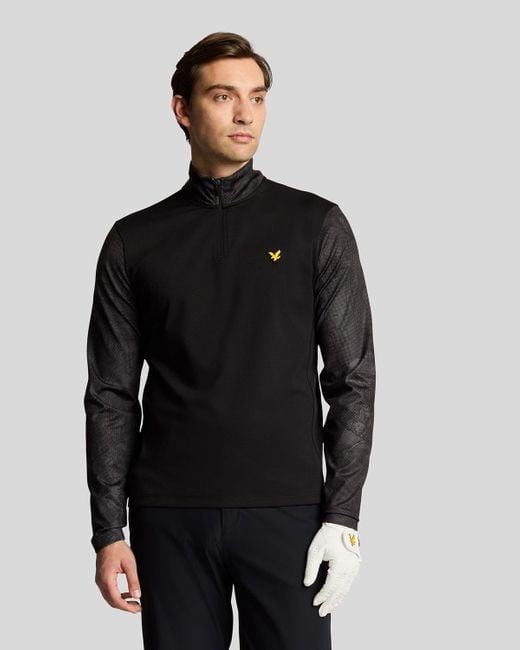 Lyle & Scott Golf Bedruckte Kontur-Mittelschicht in Black für Herren