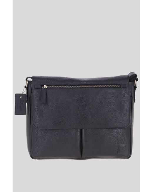 Ashwood Leather Gray 'Blake' Real Messenger Bag for men