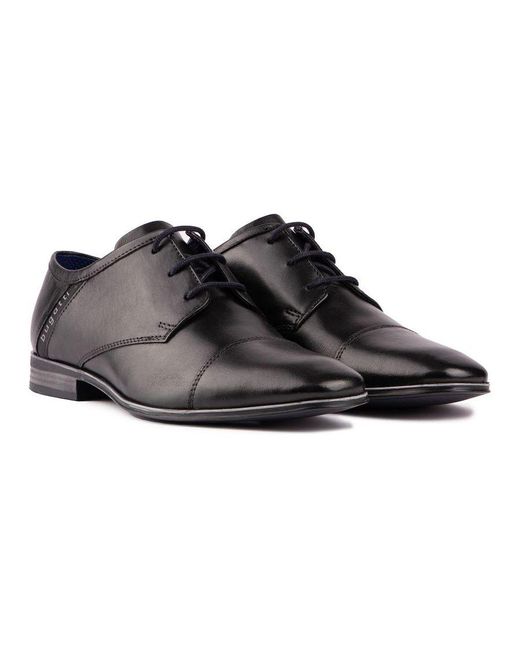 Bugatti Black Toe Cap Gibson Shoes for men